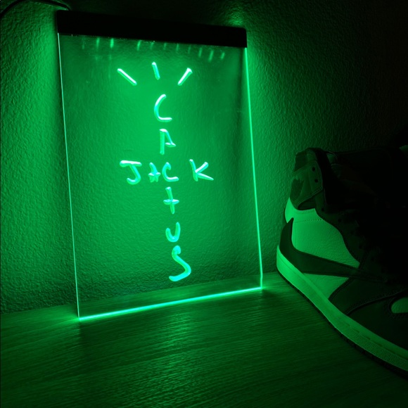 CACTUS JACK LED NEON GREEN LIGHT SIGN 8x12 - Picture 2 of 3